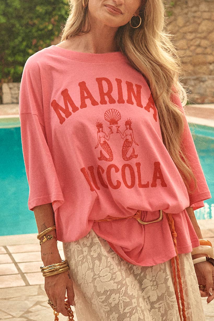 Marina Piccola Oversized Biker Tee